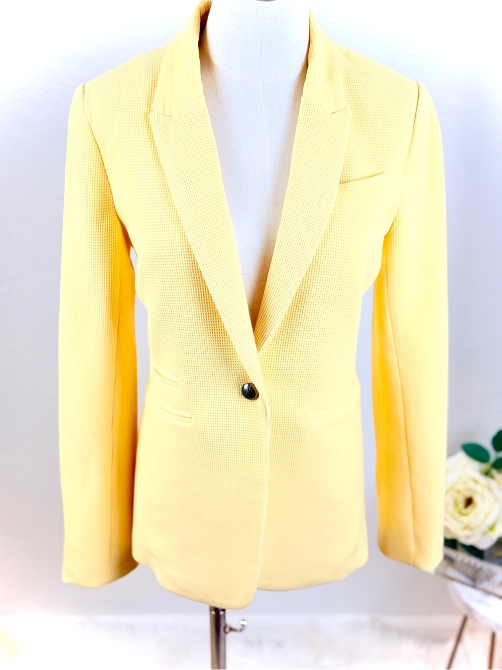 Philosophy Yellow‎ Pique Blazer Quiet Luxury Coastal Preppy Academic Career - 6
